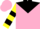 Silk - Pink, Black Yoke and Yellow Bumble Bee, Black Bars on Sleeves, Black Ca