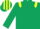 Silk - DARK GREEN, yellow epaulettes, striped cap