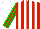 Silk - Red, green and white stripes, red and green stripes on sleeves, white cap