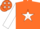 Silk - Orange, White Star, Orange Stars on White Sleeves, Ora