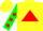 Silk - Yellow, Red Triangle, Green Sleeves, Red spots