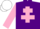 Silk - Purple, Pink Cross of Lorraine, sleeves and White cap