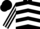 Silk - Black, White chevrons, striped sleeves, Black cap