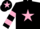 Silk - Black, Pink star, hooped sleeves and star on cap