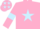 Silk - Pink, light blue star, armlets and stars on cap