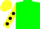 Silk - Green, Yellow sleeves, Black spots, Yellow cap