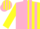 Silk - Pink and Yellow Halves, Pink Stripes on Yellow Sleeves, Yellow