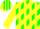 Silk - Green, Yellow Diagonal Stripes, Yellow Stripes on Sleeves