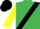 Silk - EMERALD GREEN, black sash, yellow sleeves, black cap