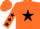 Silk - Orange, Black star and stars on sleeves, Orange cap