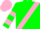 Silk - Forest Green, Pink Sash, Pink Bars on Sleeves, Green and Pink Cap