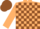 Silk - Beige and Brown Blocks, Beige and Brown Cap