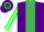 Silk - Purple, Emerald Green stripe, White and Green striped sleeves, Purple and Green hooped cap