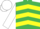 Silk - Emerald Green, Yellow chevrons, White sleeves and cap