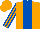 Silk - Orange, Royal Blue stripe, striped sleeves