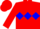 Silk - Red, Blue Diamond Hoop, Red and Blue Diagonal Q