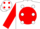 Silk - WHITE, White 'E' on Red disc, White spots on Red sleeves