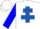 Silk - White, Royal Blue Cross of Lorraine, Blue Sleeves, White Hoo