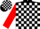 Silk - Black & white blocks, red sleeves, mat
