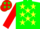 Silk - Green, Red 'NG', Yellow Stars on Red Sleeves