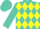 Silk - Turquoise and Yellow Diamonds, Yellow Bands on Turquoise Sleeves