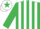 Silk - EMERALD GREEN & WHITE STRIPES, emerald green sleeves, white cap, emerald green star