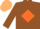 Silk - Brown, Orange diamond, Beige cap