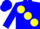 Silk - BLUE, Yellow large spots, Blue & Yellow Diagonally Quartere