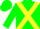 Silk - GREEN, Yellow cross belts, Black S