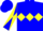 Silk - Blue, Yellow Diamond Hoop, Blue and Yellow Diagonal Quartered Sleeves