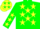 Silk - Green, Yellow Stars, Yellow Stars on Wh