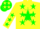 Silk - Yellow, Hunter Green Star, Hunter Green Stars on