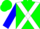 Silk - Green, White cross belts, Blue Sleeve