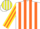 Silk - White, Yellow and Orange Stripes, Yellow and Orange Band on Sleeves, White