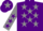 Silk - Purple, Grey stars, Grey sleeves, Purple stars, Purple cap, Grey star