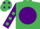 Silk - Emerald Green, Purple disc, Purple sleeves, Emerald Green spots, Emerald Green cap, Purple spots