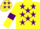 Silk - Yellow, Purple stars, armlets and stars on cap