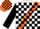 Silk - White, Orange Sash, Orange and Black Blocks on Sleeves, B