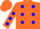 Silk - Orange three blue spots m and t orange blue spots