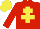 Silk - Red, Yellow Cross of Lorraine and cap