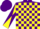 Silk - Purple and Yellow check, Yellow sleeves, Purple diabolo