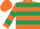 Silk - Orange, dark green hoops, dark green bars on sleeves