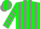 Silk - Flourescent Green with Grey Stripes