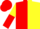 Silk - Red and Yellow (halved), sleeves reversed, red cap