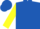 Silk - ROYAL BLUE, yellow 'R' in yellow square, yellow 'R' on sleeves, royal blue cap