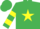 Silk - Emerald Green, Yellow star, hooped sleeves