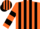 Silk - ORANGE, black stripes, black bars on sleeves