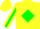 Silk - Yellow, Yellow 'C' on Green Diamond, Green Diamond Stripe on Sleeves, Green Ca