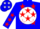 Silk - Blue, Red State of Texas on White disc, Red Stars on White