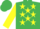 Silk - EMERALD GREEN, yellow stars, yellow sleeves, emerald green cap